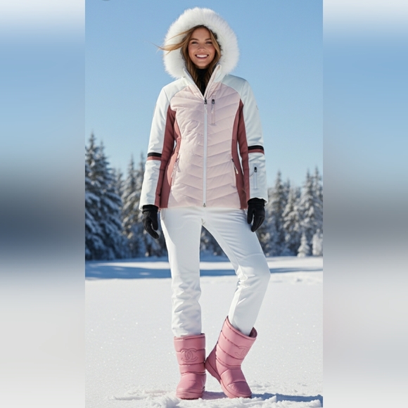 Sweaty Betty Jackets & Blazers - Sweaty Betty Method Hybrid Ski Jacket Faux Fur Hood Women's M, No Belt